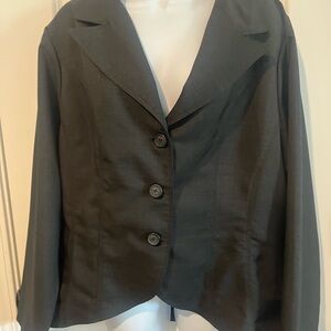 Ashley Stewart Classic Black Three-Button Blazer